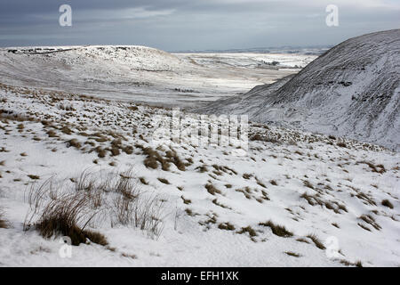 Schneeverhältnissen auf Saddleworth Moor, Pennines, UK Stockfoto