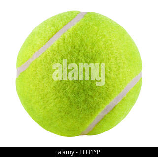 Tennisball isoliert auf weißem Hintergrund. Clipping-Pfad Stockfoto