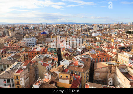 Auf dem Dach Stadtbild von Valencia in Spanien Stockfoto