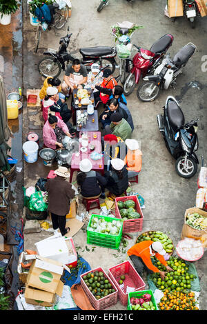 Asien-Markt - Da Lat, Vietnam. Ansicht von oben. Stockfoto