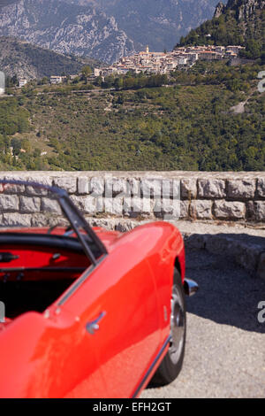 Blick über Sainte-Agnes, Alpes-Maritimes, Südfrankreich Stockfoto