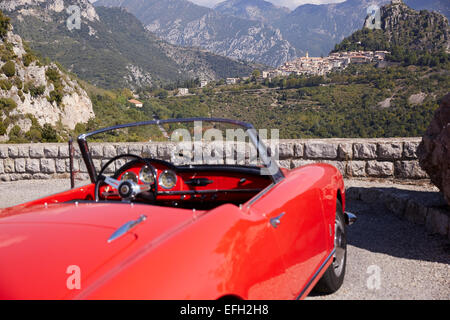 Blick über Sainte-Agnes, Alpes-Maritimes, Südfrankreich Stockfoto