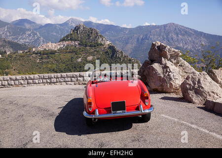 Blick über Sainte-Agnes, Alpes-Maritimes, Südfrankreich Stockfoto