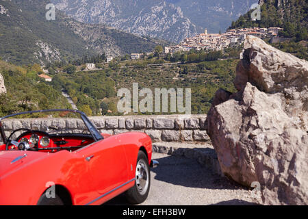 Blick über Sainte-Agnes, Alpes-Maritimes, Südfrankreich Stockfoto