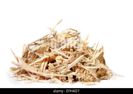 Forstwirtschaftliche Abfälle Holzwolle für Biomasse Stockfoto