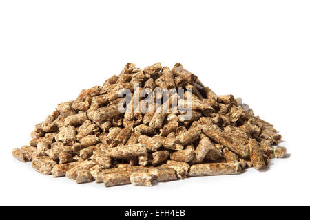 Stapel von Biomasse Holz brennstoff pellets Stockfoto