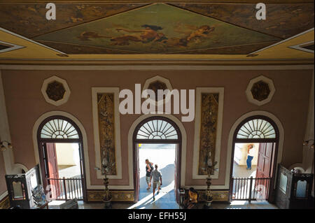 Horizontalen Blick in das Innere des Teatro Tomas Terry (Thomas Terry Theater) in Cienfuegos, Kuba Stockfoto