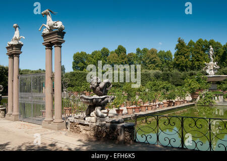 Italien, Toskana, Florenz, Giardino Dei Boboli-Gärten, Brunnen Stockfoto