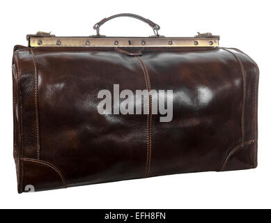 Leder Metall gerahmt Gladstone Tasche Stockfoto