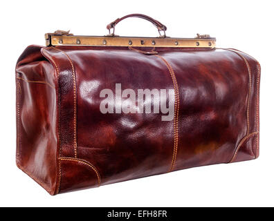 Leder Metall gerahmt Gladstone Tasche Stockfoto