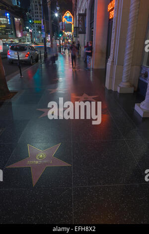 MESSING INTARSIEN STARS HOLLYWOOD WALK OF FAME HOLLYWOOD BLVD-LOS ANGELES-KALIFORNIEN-USA Stockfoto