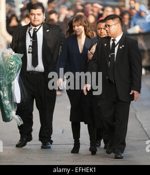 Hollywood, Kalifornien, USA. 4. Februar 2015. Schauspielerin Lauren Cohan, aus dem Fernsehen Programm Walking Dead, kommt bei Jimmy Kimmel Live! in Hollywood am Mittwoch Nachmittag. Bildnachweis: David Bro/ZUMA Draht/Alamy Live-Nachrichten Stockfoto