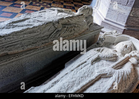 St Davids Cathedral (Welsh Eglwys Gadeiriol Tyddewi), befindet sich in St. Davids in der Grafschaft Pembrokeshire Gräber Stockfoto