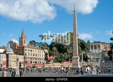 Obelisco Flaminio, ägyptischer Obelisk Pincio Terrasse, Piazza del Popolo Rom Latium Italien Italienisch Stockfoto