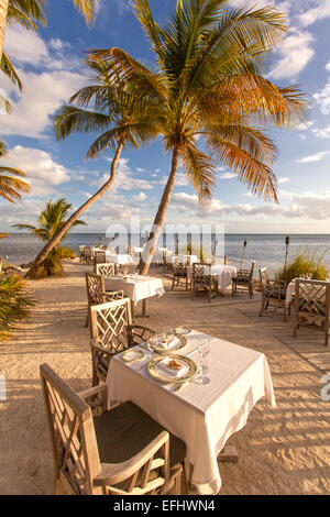 Speisesaal, Little Palm Island Resort, Florida Keys, USA Stockfoto