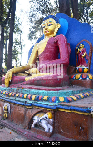 Buddha-Statue in Swayambhunath Tempel oder Monkey Tempel in Kathmandu-Nepal Stockfoto