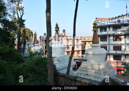 Vorderseite des Swayambhunath Tempel oder Affentempel auf 3. November 2013 in Kathmandu Nepal. Stockfoto