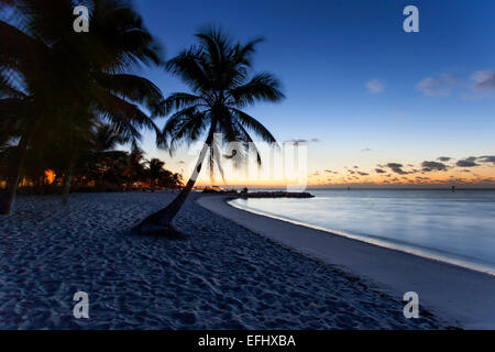 Eindruck der Morgen vor Sonnenaufgang auf Key West Smathers Beach, Key West, Florida Keys, Florida, USA Stockfoto