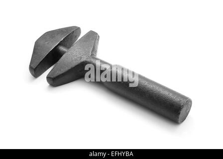 alten Rollgabelschlüssel auf weiß Stockfoto