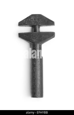 alten Rollgabelschlüssel auf weiß Stockfoto