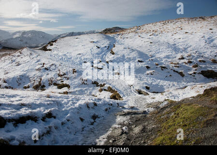 Watendlath fiel im Winter englischen Lake District. Stockfoto