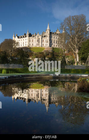 Dunrobin Castle in der Nähe von Golspie, Highland, Schottland. Der Familiensitz der Grafen von Sutherland und Clan Sutherland. Stockfoto