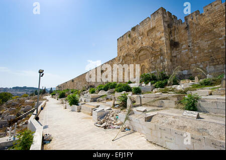 Die Golden Gate auf der Ostseite des Tempelberges von Jerusalem Stockfoto