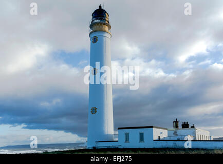 Barns Ness Leuchtturm steht an der Mündung des Flusses Forth in der Nähe von Dunbar, ungefähr 20 Meilen östlich von Edinburgh, Schottland. Stockfoto