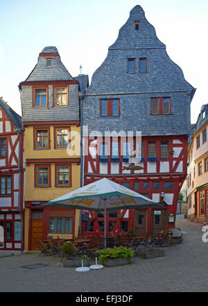 Fachwerkhäuser im alten Stadt Limburg, Fischmarkt, Westerwald, Hessen, Deutschland, Europa Stockfoto