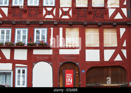 Zweibettzimmer Haus Kornmarkt 15-17 von 1617, Fachwerkhaus, Denkmal in nicht, Herborn, Westerwald, Hessen, Deutschland, Europa Stockfoto