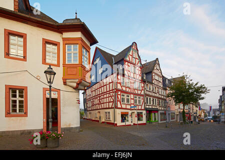 Alte Stadt Montabaur im Morgen, Westerwald, Rheinland-Pfalz, Deutschland, Europa Stockfoto