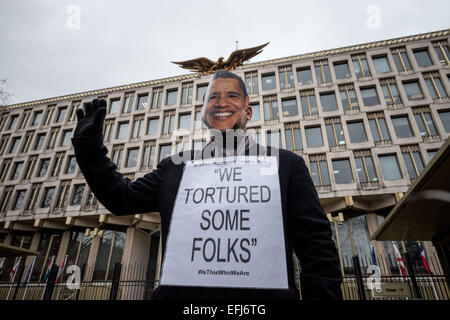 Die London-Guantanamo-Kampagne hat seit 2006 für die Schließung von Guantanamo und anderen Gefängnissen wie es darunter Bagram in Afghanistan gekämpft. 5. Februar 2015. © Velar Grant/ZUMA Wire/ZUMAPRESS.com/Alamy Live-Nachrichten Stockfoto