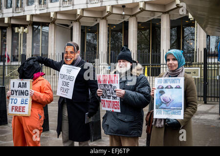 Die London-Guantanamo-Kampagne hat seit 2006 für die Schließung von Guantanamo und anderen Gefängnissen wie es darunter Bagram in Afghanistan gekämpft. 5. Februar 2015. © Velar Grant/ZUMA Wire/ZUMAPRESS.com/Alamy Live-Nachrichten Stockfoto