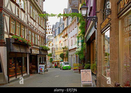 Straße in der alten Stadt Wetzlar, Lahn, Westerwald, Hessen, Deutschland, Europa Stockfoto