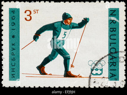 Bulgarien - CIRCA 1964: A Briefmarke gedruckt in Bulgarien zeigt die Olympischen Spiele, ca. 1964 Stockfoto