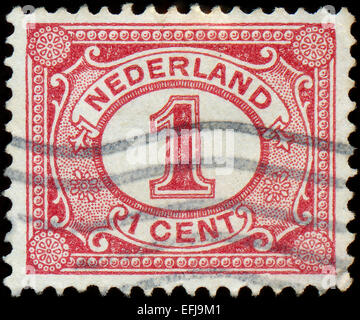 Niederlande - ca. 1898: Niederlande Stempel Ziffer 1 Cent, ca. 1898