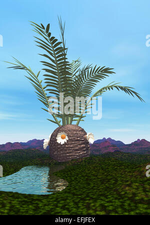 Prähistorischen Ära Cycadeoidea Baum. Stockfoto