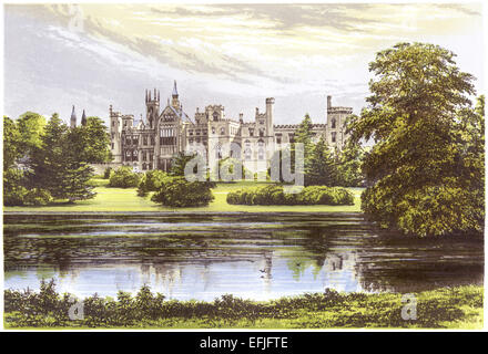 Eine farbige Illustration von Alton Towers die, gescannt Staffordshire in hoher Auflösung aus einem Buch, gedruckt im Jahre 1870. Stockfoto