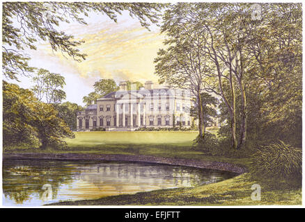 Eine farbige Illustration von Broadlands, Romsey, Hampshire, gescannt in hoher Auflösung aus einem Buch, das 1870 gedruckt wurde. Für urheberrechtlich frei gehalten. Stockfoto