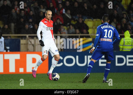 Monaco, Frankreich. 4. Februar 2015. Französische Liga Cup Halbfinale. Monaco im Vergleich zu Bastia. DIMITAR BERBATOV (Mo) das Spiel endete mit einem 0: 0 Unentschieden und Bastia gewann die Krawatte 6-7 im Elfmeterschießen durch ins Finale gehen, wo sie PSG gerecht werden. © Aktion Plus Sport/Alamy Live-Nachrichten Stockfoto