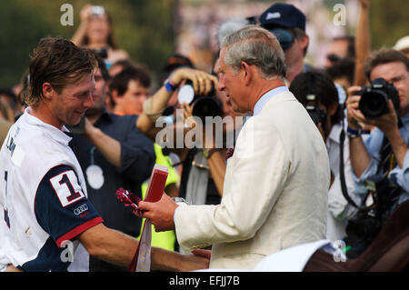 Seine Majestät Prinz von Wales bei Cartier International Polo day Stockfoto