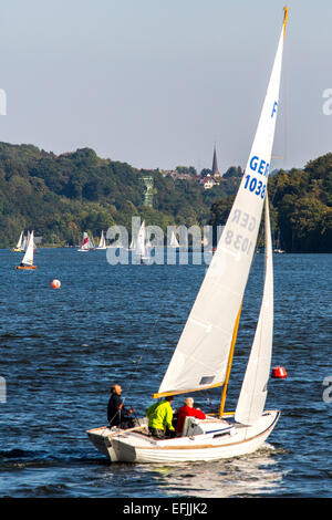 Segelboote auf "Baldeneysee" See, Fluss Ruhr, Regatta, Segeln Regatta, Essen, Deutschland, Stockfoto