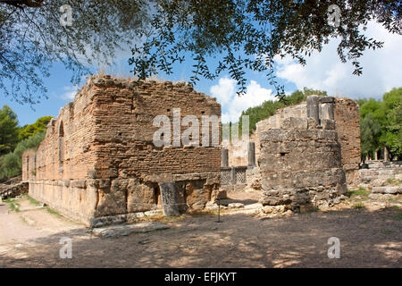 Die Werkstatt des Phidias) Pheidas (oder vielleicht der größte Bildhauer der Antike, in der antiken Olympia Komplex, Griechenland Stockfoto