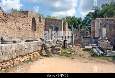 Die Werkstatt des Phidias) Pheidas (oder vielleicht der größte Bildhauer der Antike, in der antiken Olympia Komplex, Griechenland Stockfoto