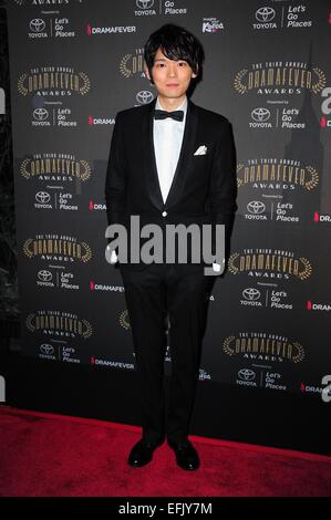 New York, NY, USA. 5. Februar 2015. Yuki Furukawa im Ankunftsbereich für die 3rd Annual DramaFever Awards, Hudson Theatre, New York, NY 5. Februar 2015. Gregorio © T. Binuya/Everett Collection/Alamy Live-Nachrichten Stockfoto