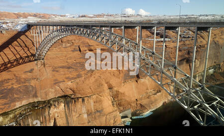 Glen-Schlucht-Verdammung, Arizona Stahl-Brücke Stockfoto