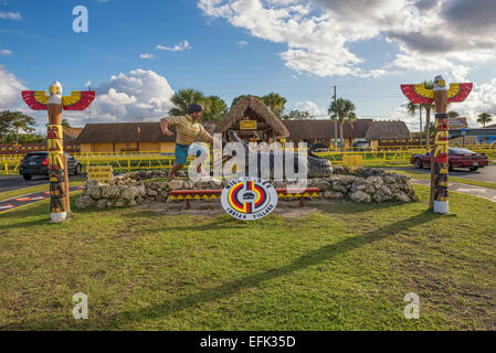 Eintritt in das Miccosukee Indian Village Stockfoto