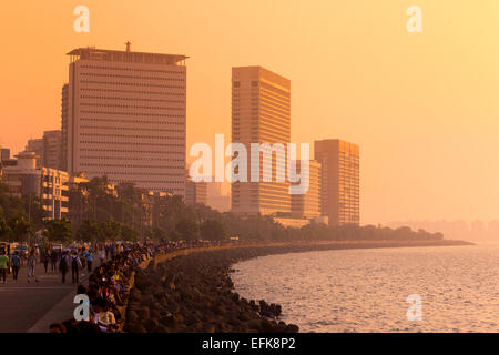 Indien, Maharashtra, Mumbai, Marine drive Stockfoto