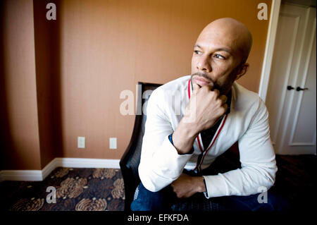 US-amerikanischer Hip-Hop Künstler gemeinsame posiert für ein Foto für eine Promotion für seinen neuen Film Just Wright in Philadelphia, PA in 2009. Stockfoto