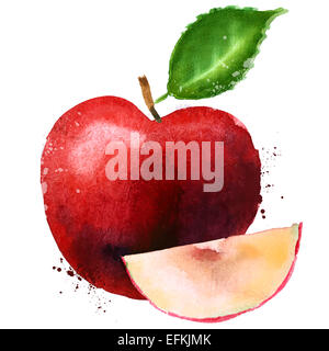 Red Apple-Vektor-Logo-Design-Vorlage. Symbol für Obst oder Essen. Stockfoto